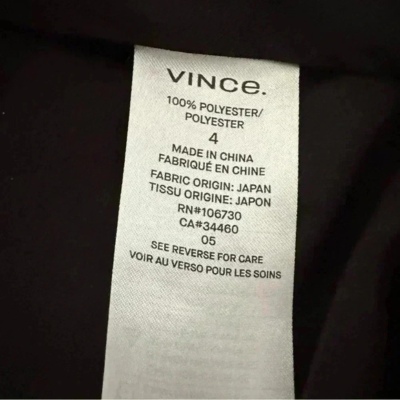 Vince Straight Trouser Pants Black Sz 4 - Picture 6 of 6